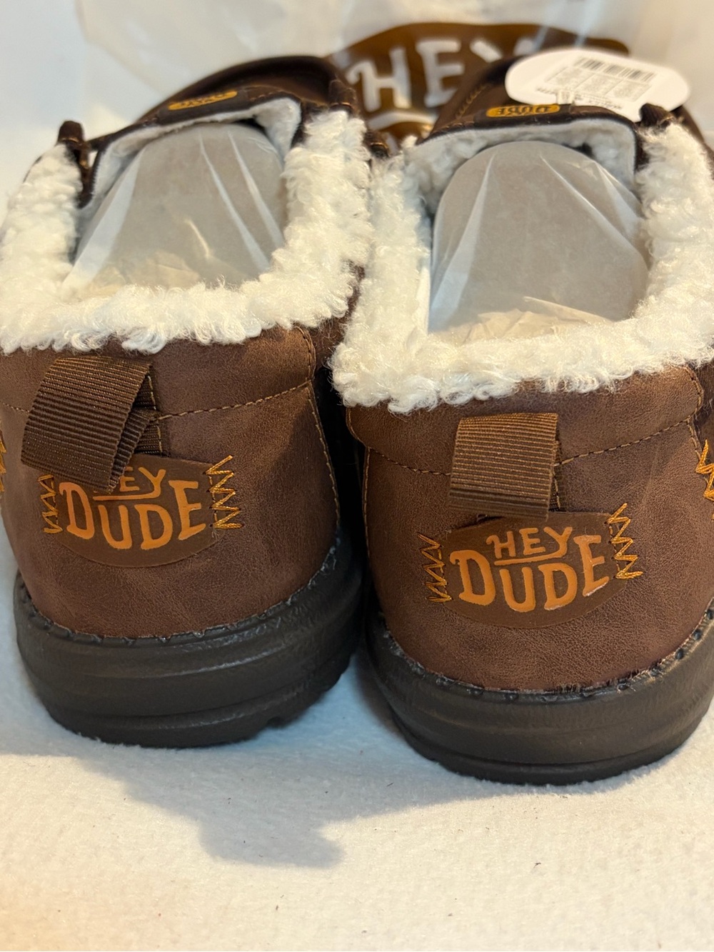 Hey Dude Brown Slip-On Canvas with Sherpa Lining - Picture 6 of 8